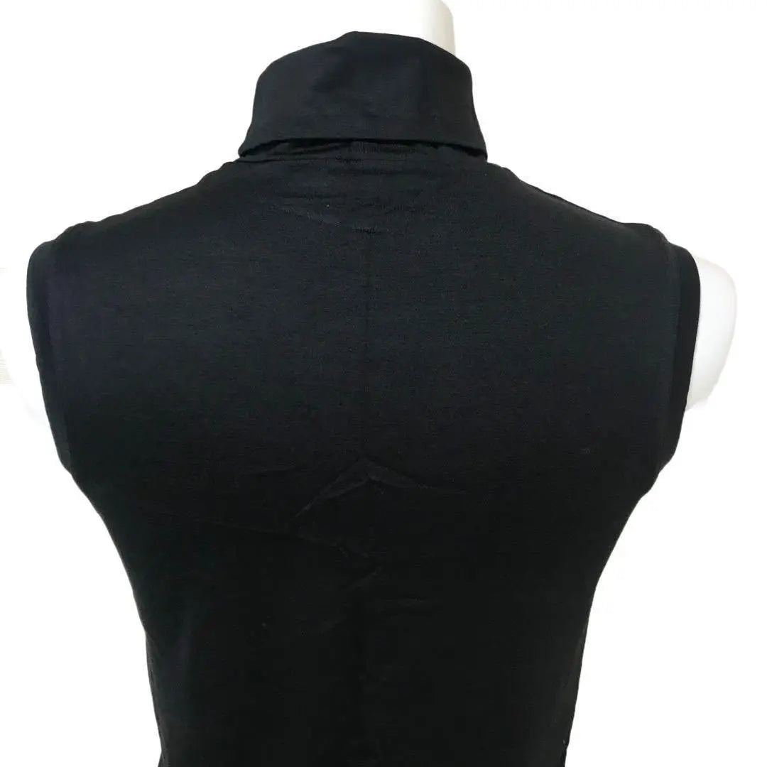 Jersey de cuello alto sin mangas HERMES Margiela negro