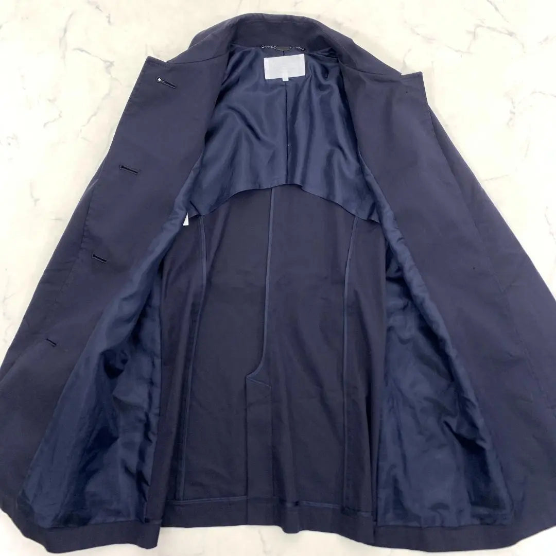 Gabardina Jiyuku azul marino con cinturón de algodón 38 C2179