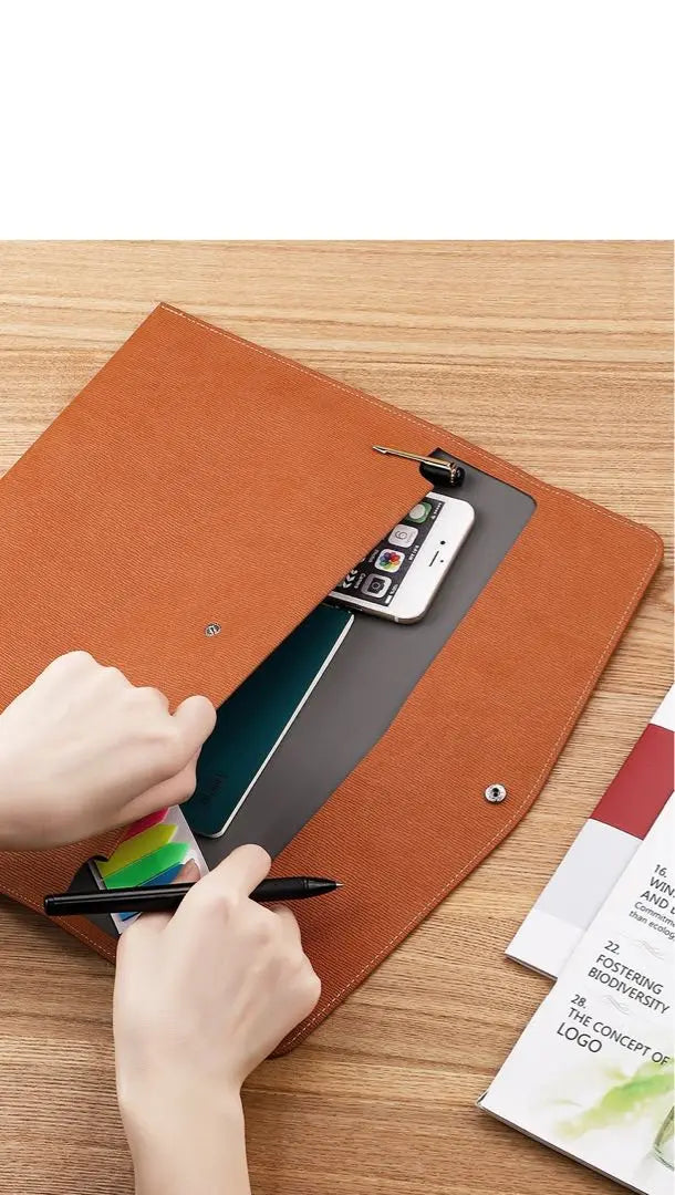 ⭐️ Nuevo ⭐️ Estuche de cuero de alta calidad Estuche para documentos B5 papelería de almacenamiento multifuncional marrón | ⭐️新品⭐️ 高級感 レザーポーチ B5書類ケース 多機能収納 文具入れ ブラウン