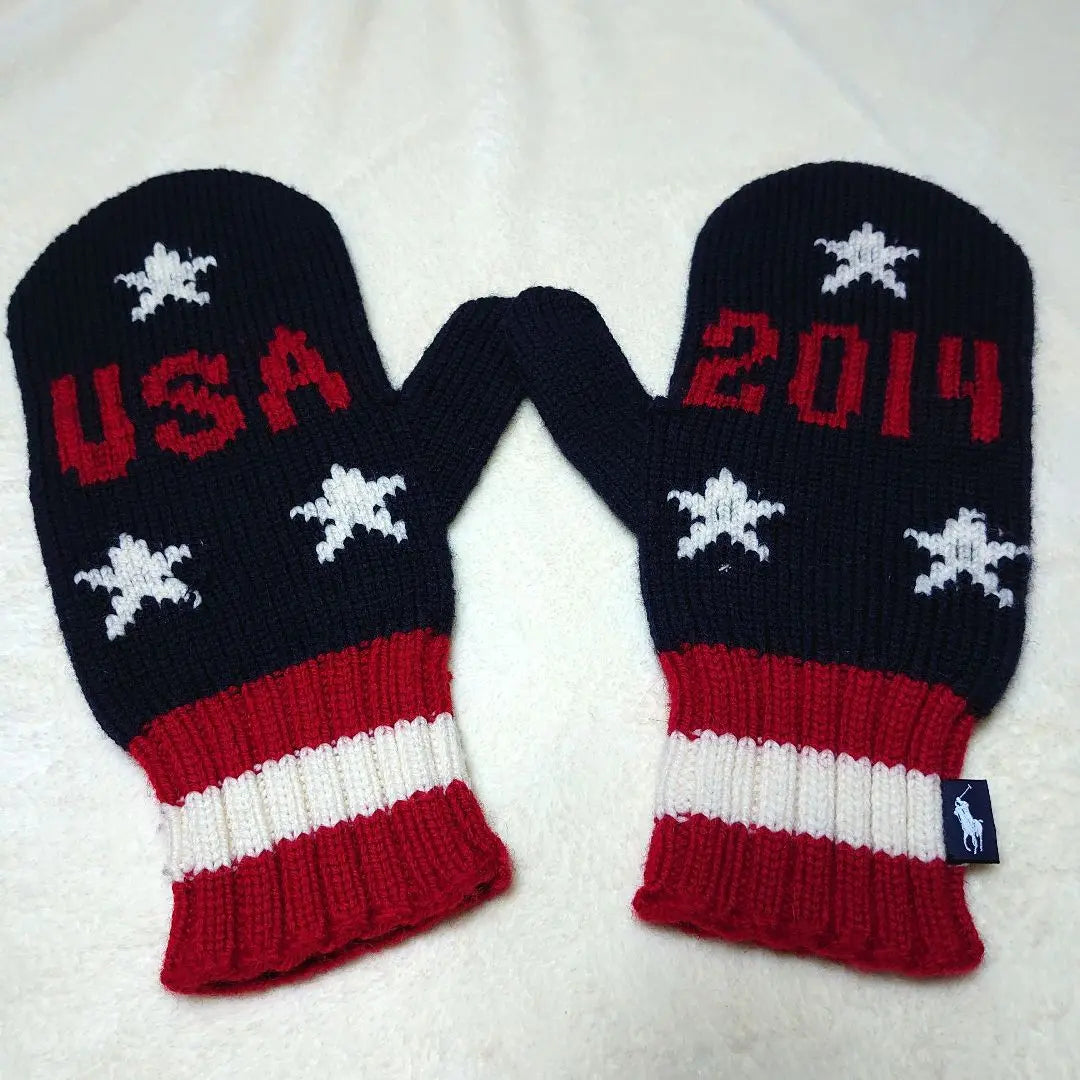 Guantes de lana Ralph Lauren USA, estrellas y rayas, Juegos Olímpicos