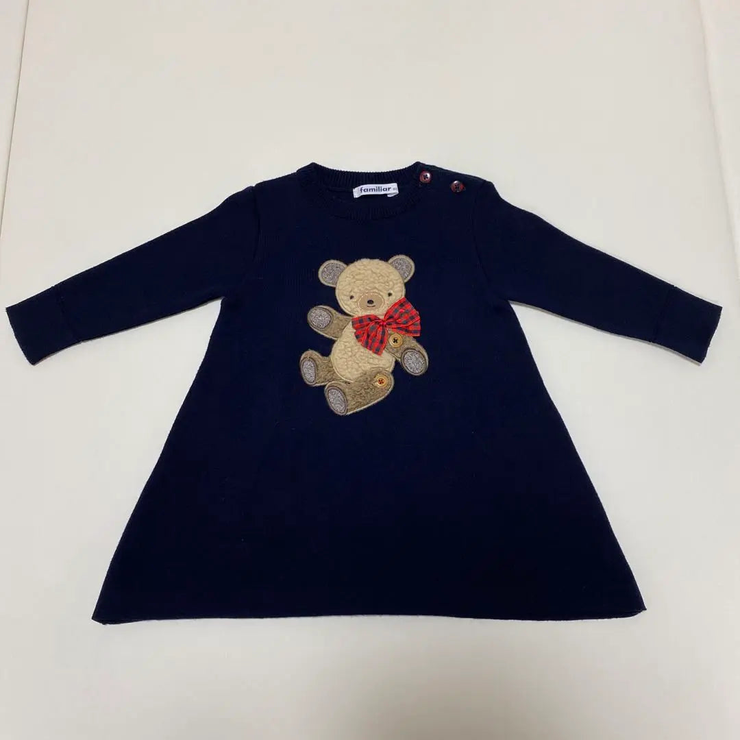 familiar Familiar Knit Bear Dress 80 Navy