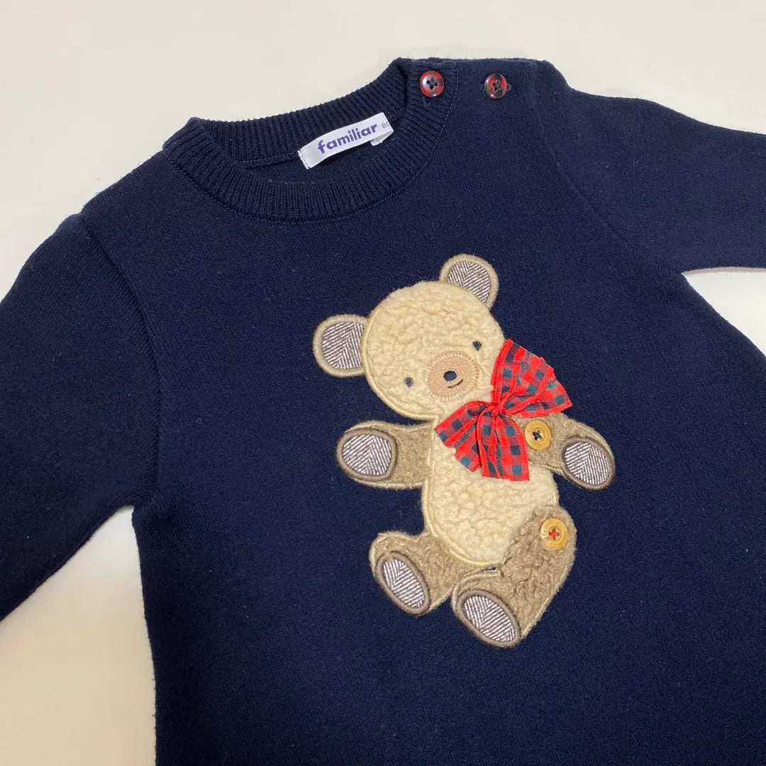 familiar Familiar Knit Bear Dress 80 Navy