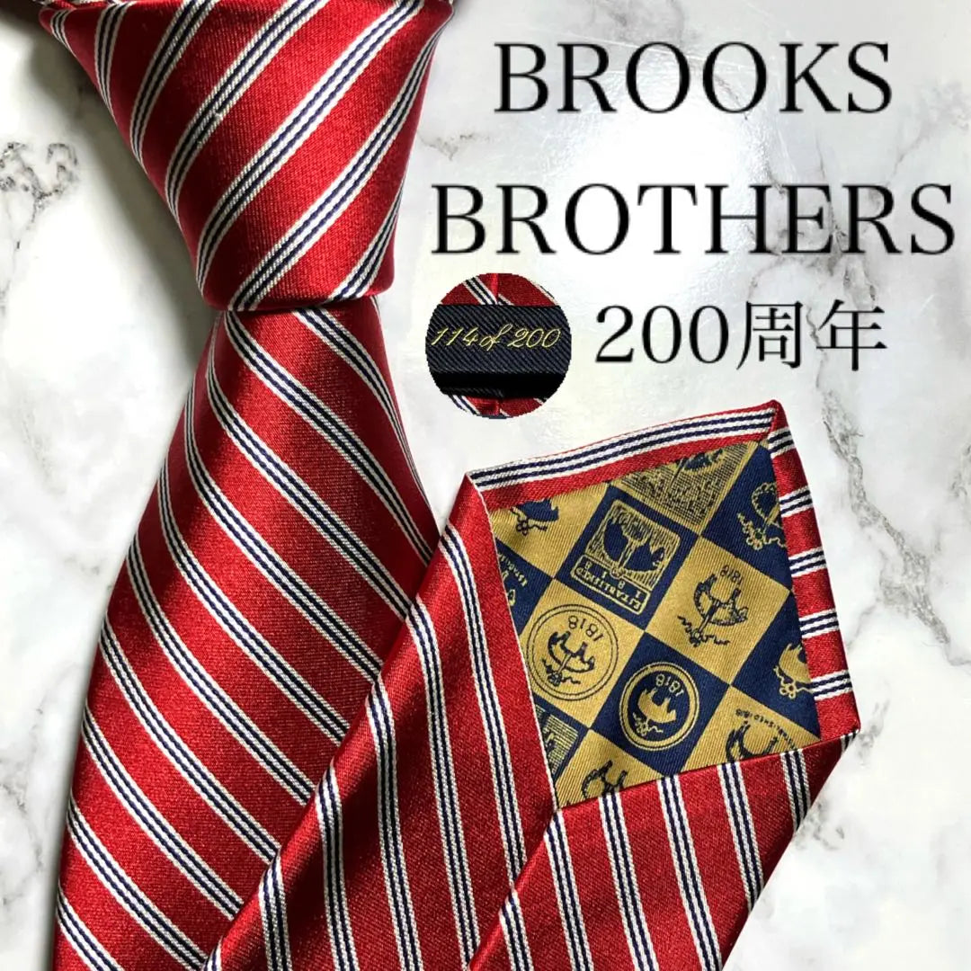 [Limited Edition] Brooks Brothers Tie Limited to 200 Pieces Red Stripe 200th Anniversary