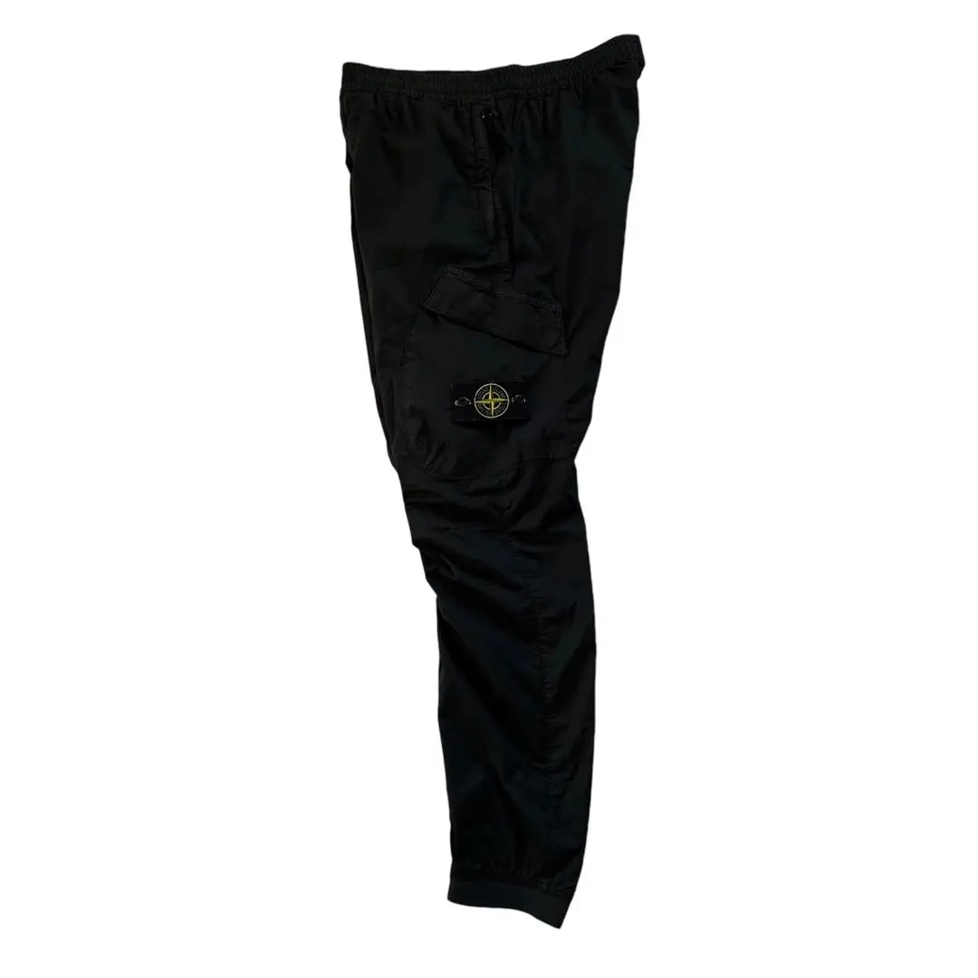 [Extremely beautiful condition] STONE ISLAND cargo pants W32 black ribbed hem 19ss