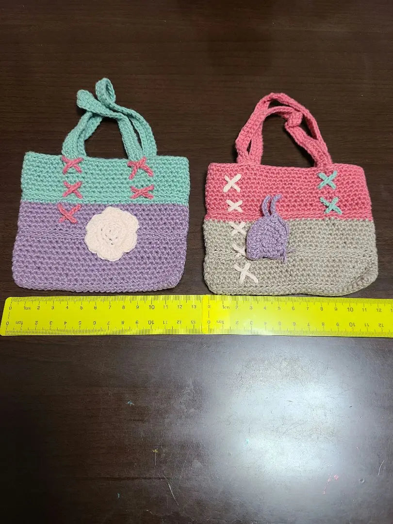 Handmade knitting bag set of 2