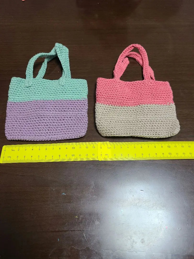 Handmade knitting bag set of 2