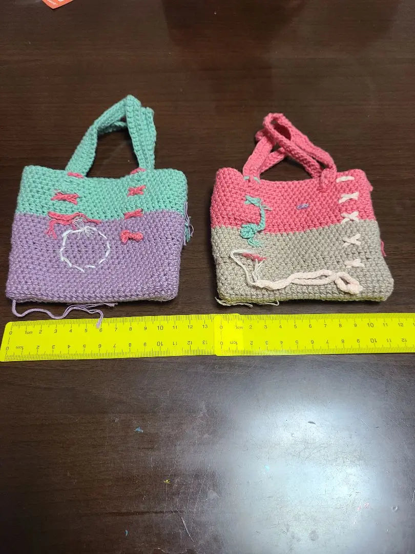 Handmade knitting bag set of 2