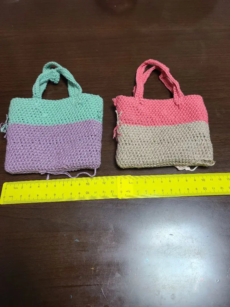 Handmade knitting bag set of 2