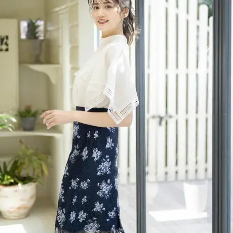 Mish mash floral lace long skirt