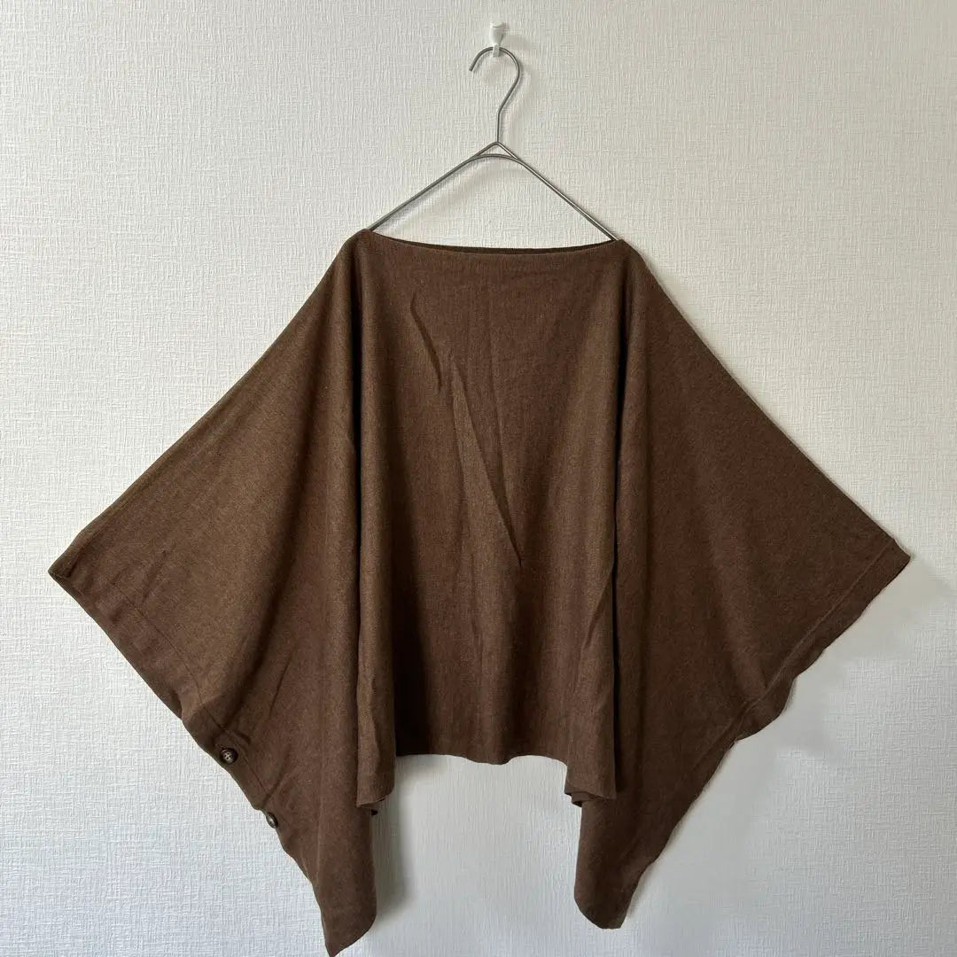 Flanders Women's Poncho Wool Blend F Size Brown