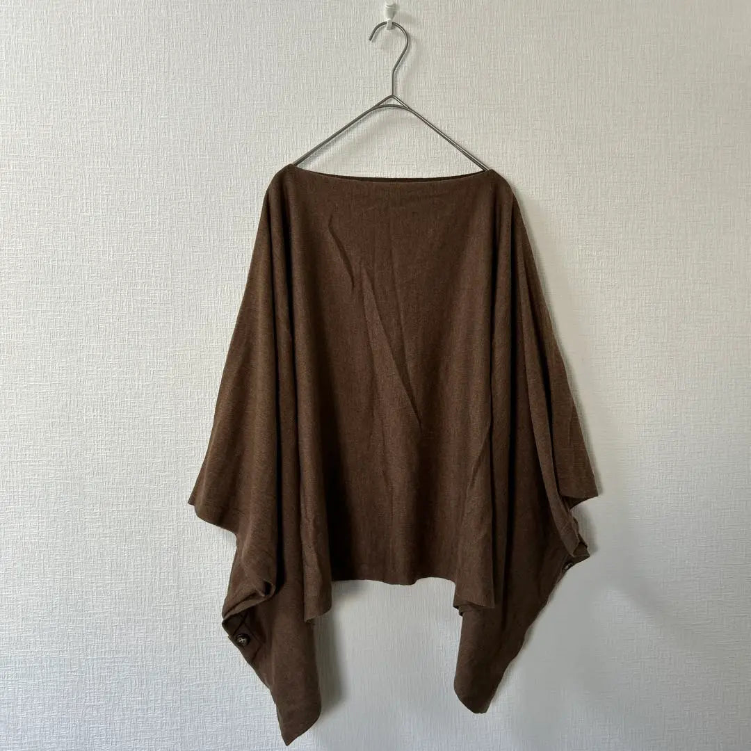 Flanders Women's Poncho Wool Blend F Size Brown