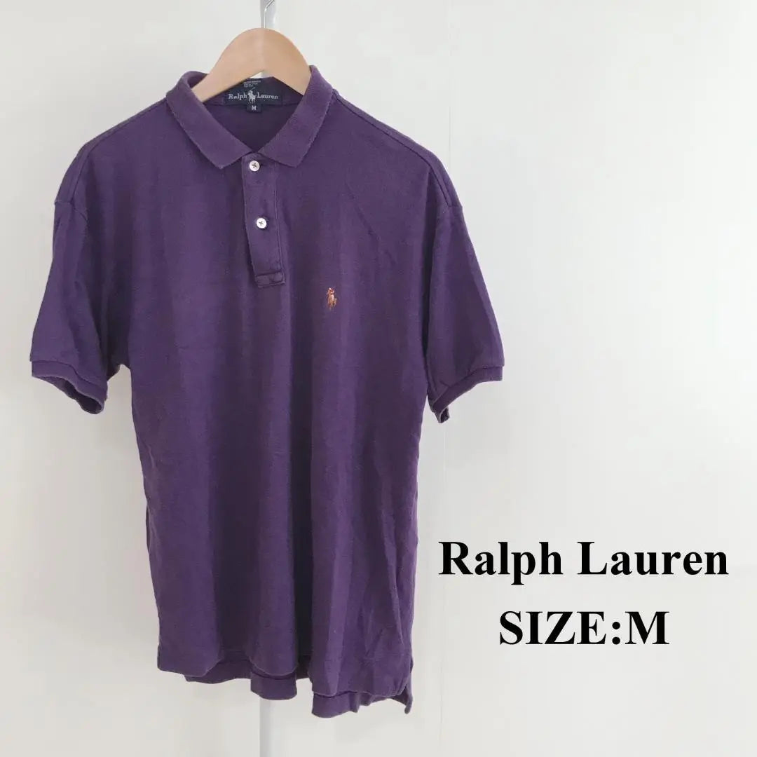 [Good condition] Ralph Lauren Men's Polo Shirt Plain Purple Summer