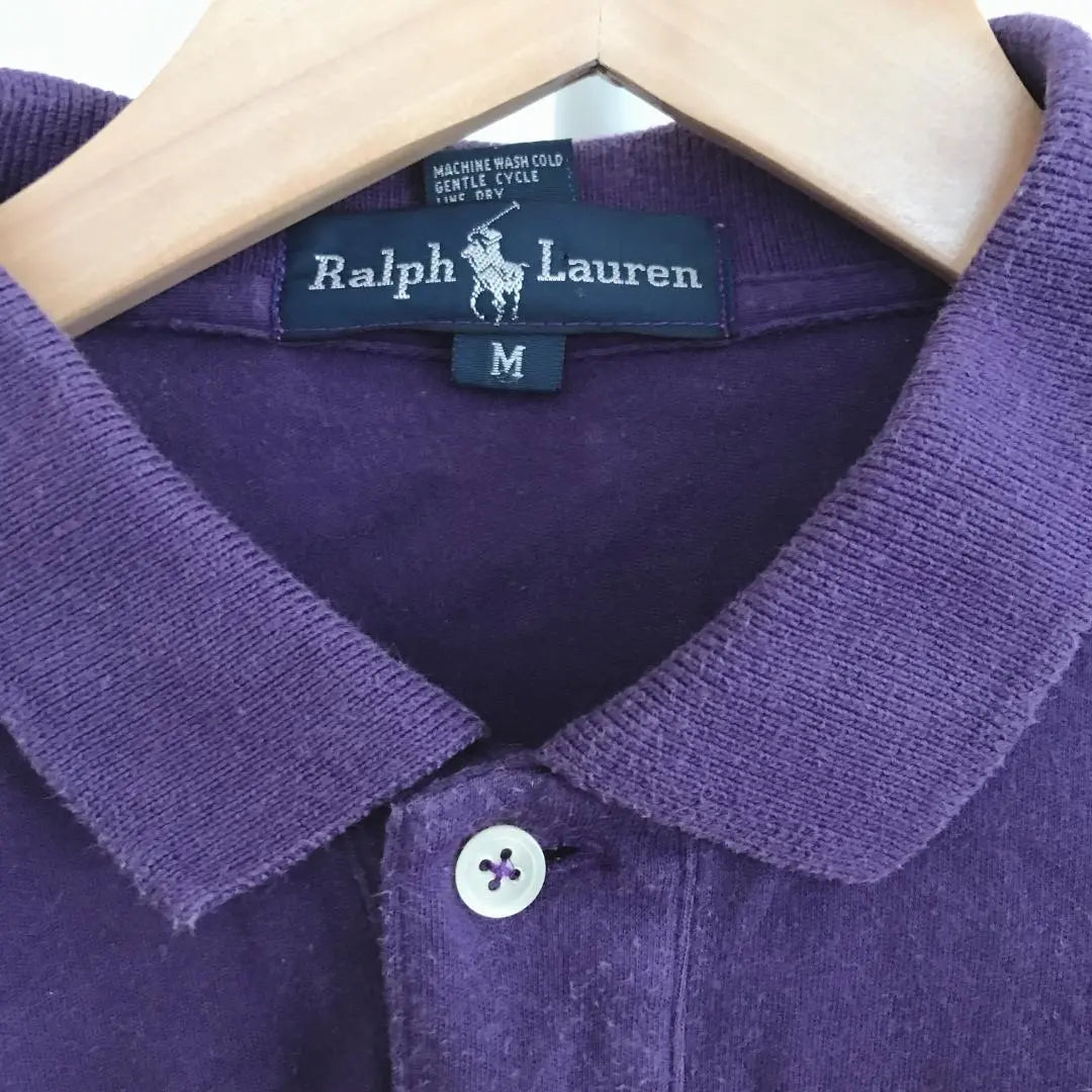 [Good condition] Ralph Lauren Men's Polo Shirt Plain Purple Summer