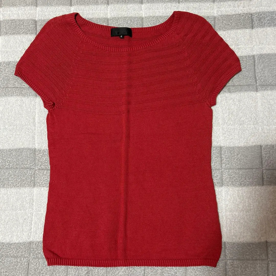 Untitled Red Short Sleeve Knit L Size | アンタイトル 赤 半袖 ニット Lサイズ