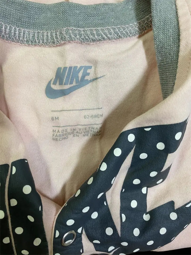 NIKE✔ Romper with feet, pink dot