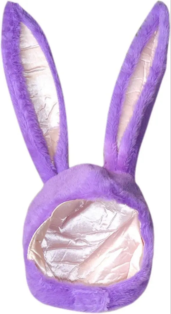 Gorro de fiesta con orejas de conejo para mujer, para cosplay de Halloween (morado)