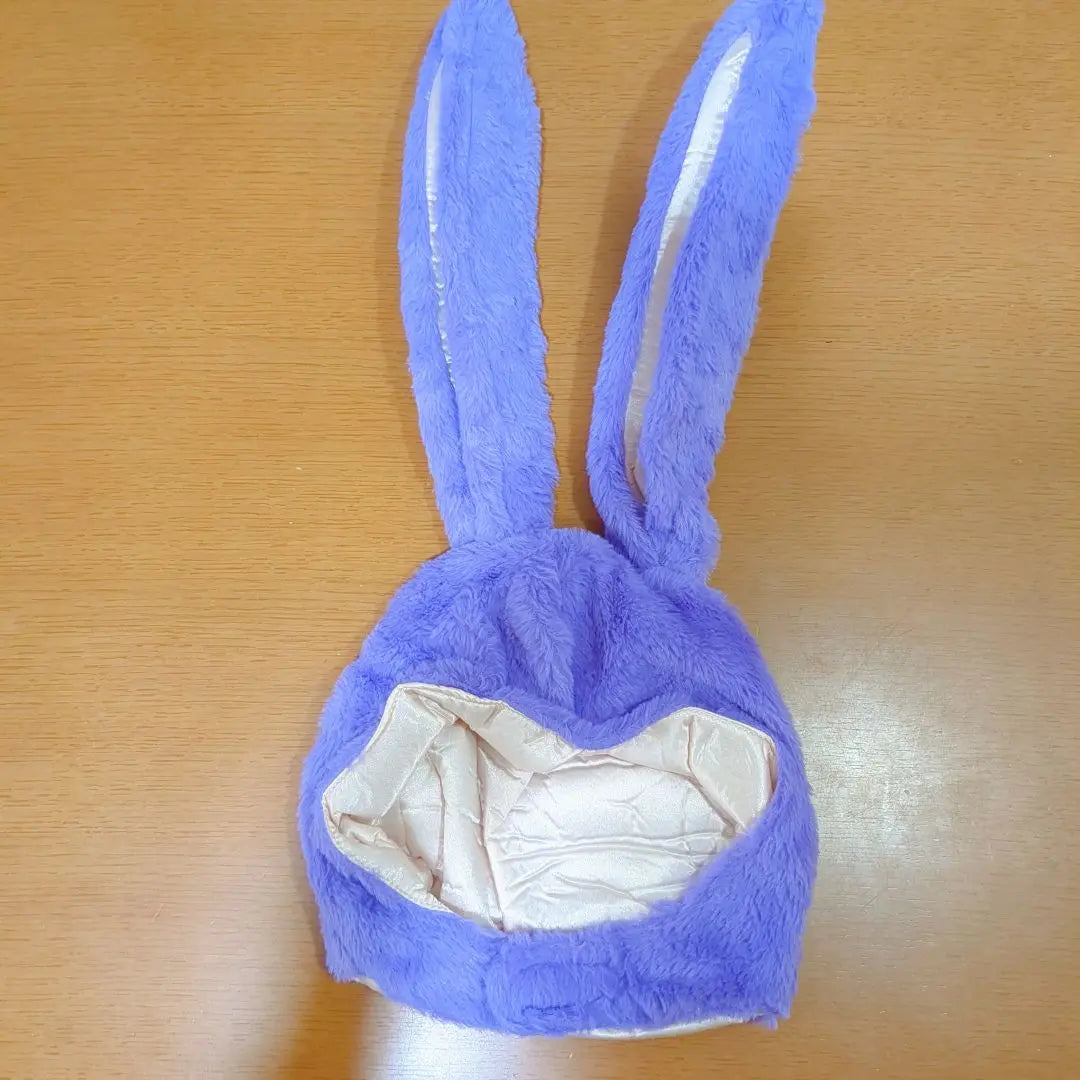 Gorro de fiesta con orejas de conejo para mujer, para cosplay de Halloween (morado)