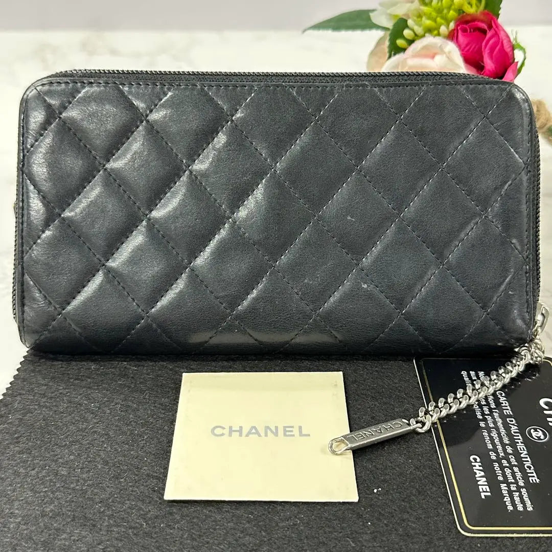 Artículos como nuevos ️Chanel Cartera CHANEL Cambon Line Cierre redondo | 新品同様‼️ シャネル CHANEL 長財布 カンボンライン ラウンドファスナー