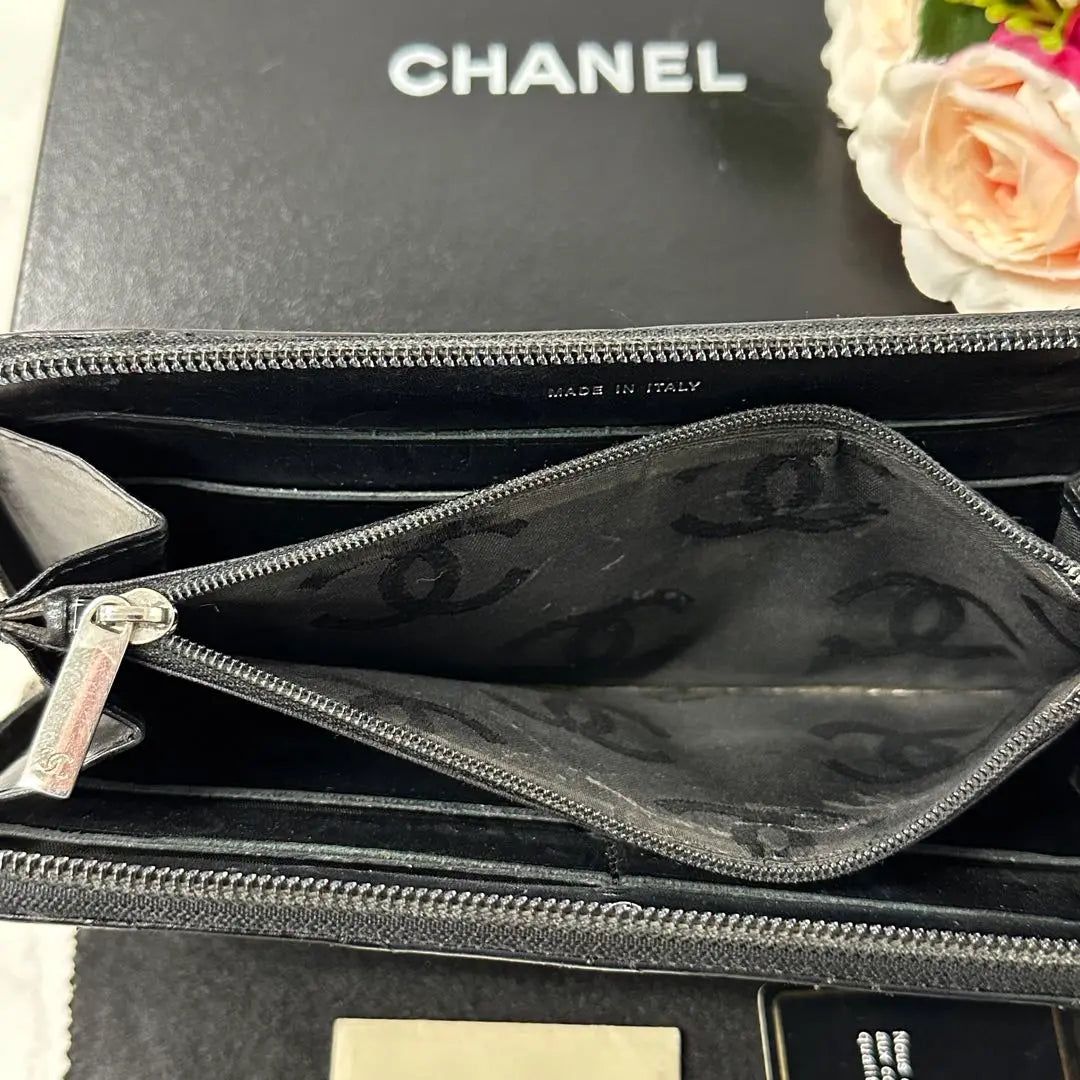 Artículos como nuevos ️Chanel Cartera CHANEL Cambon Line Cierre redondo | 新品同様‼️ シャネル CHANEL 長財布 カンボンライン ラウンドファスナー