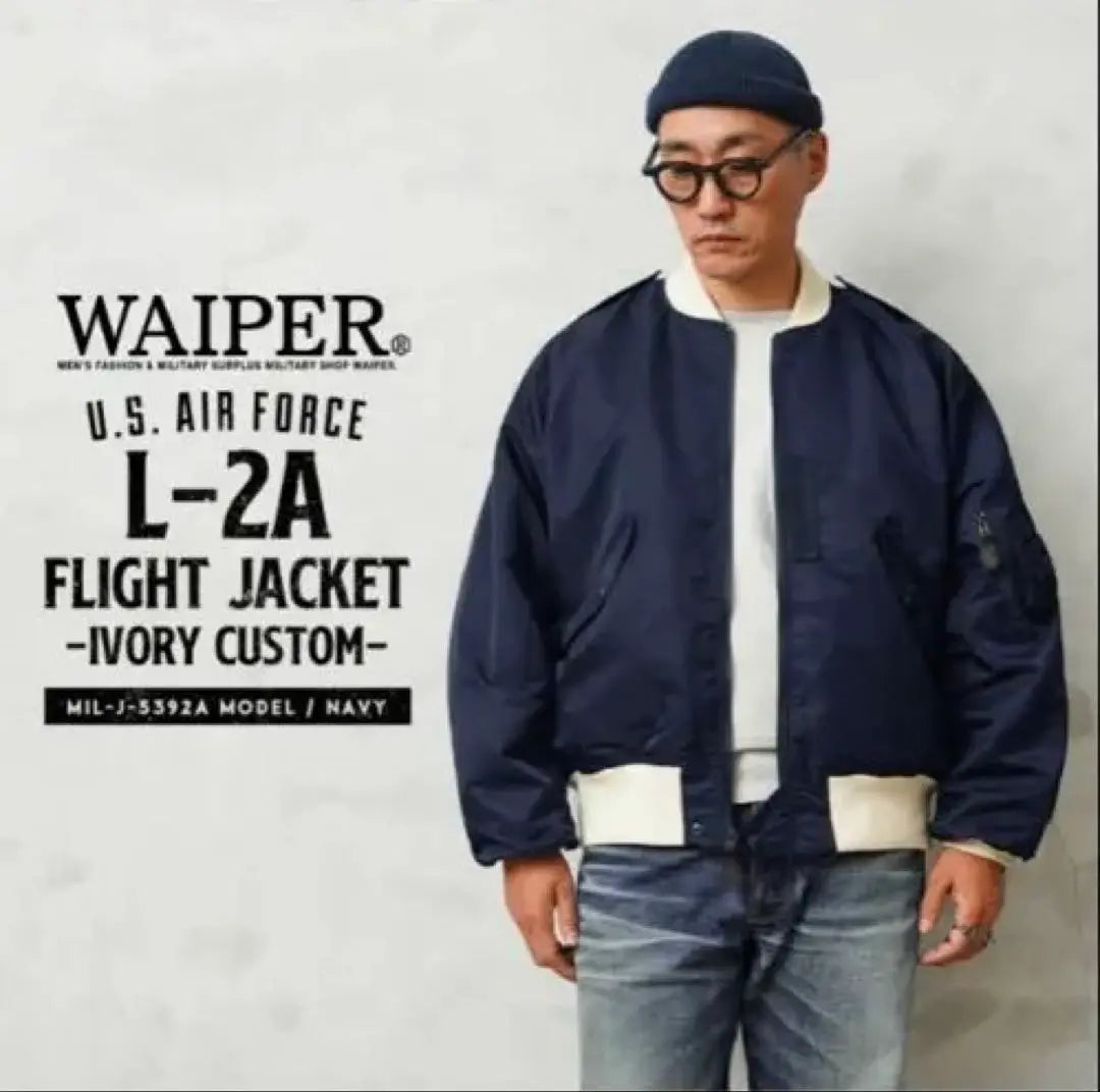 WAIPER.inc US Army L-2A Flight Jacket IVORY Size 38