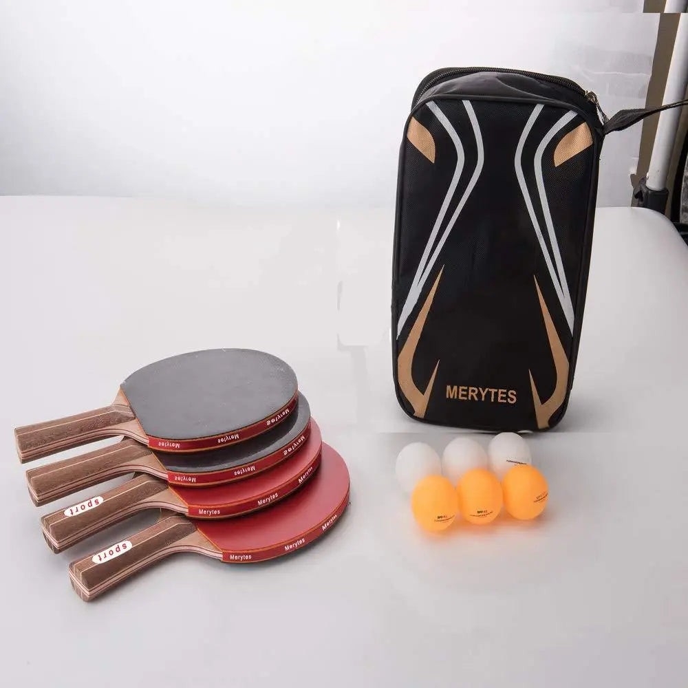 Table tennis set with 4 and 6 balls, racket