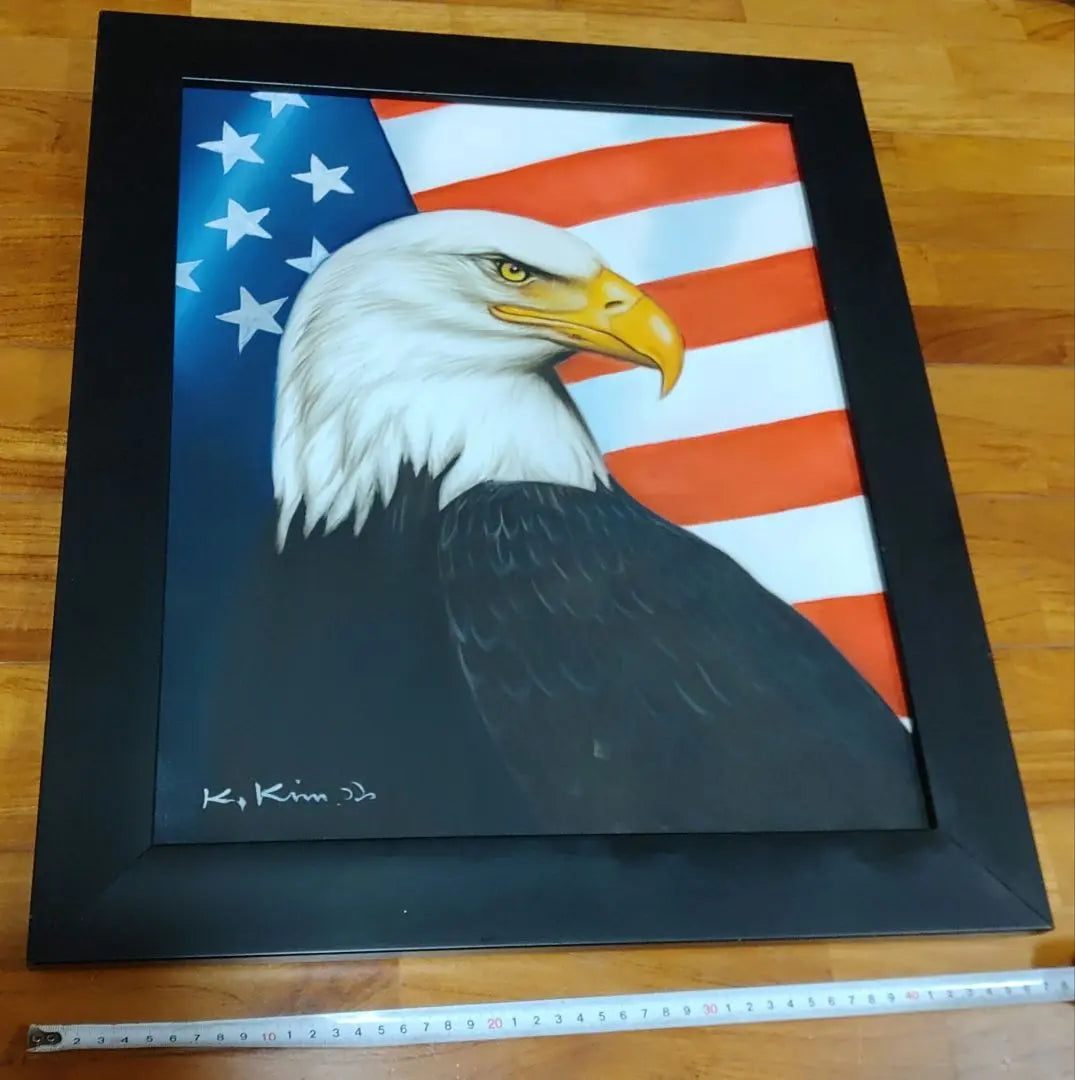 USA Flag Bald Eagle Design Painting Drawing Military US Spirit