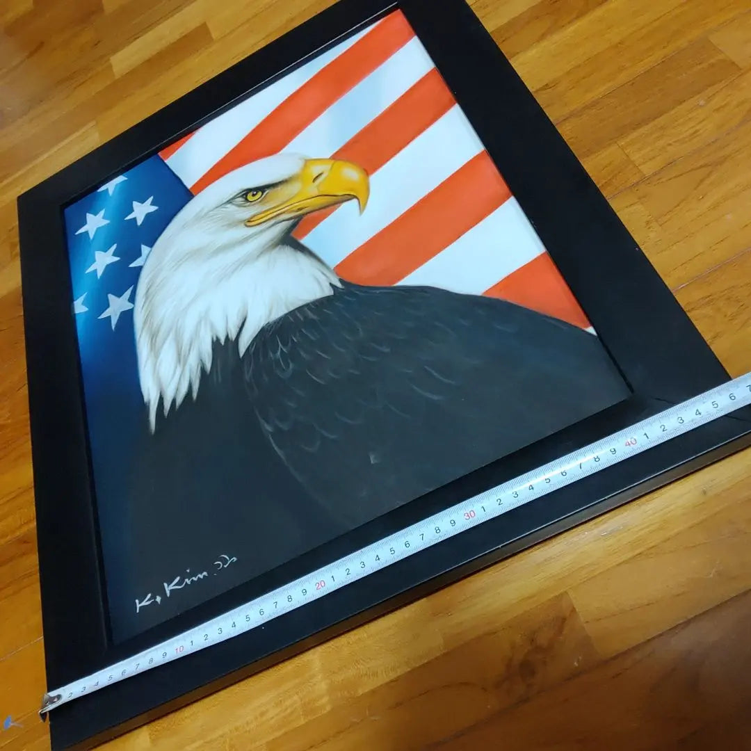 USA Flag Bald Eagle Design Painting Drawing Military US Spirit