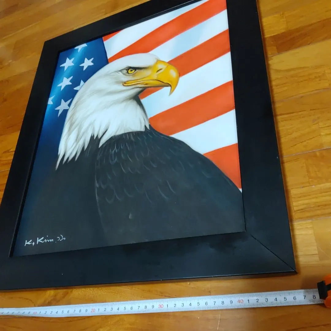 USA Flag Bald Eagle Design Painting Drawing Military US Spirit