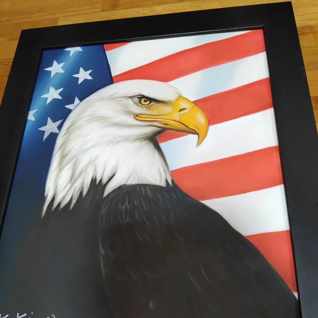 USA Flag Bald Eagle Design Painting Drawing Military US Spirit