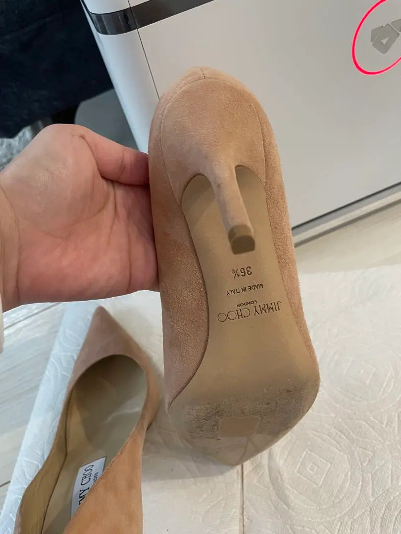 Superb condition JIMMY CHOO beige suede high heels, only try on