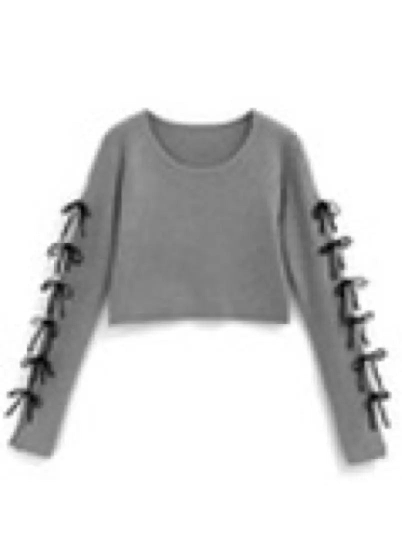 Freezia Slit Sleeve Ribbon Knit Tops