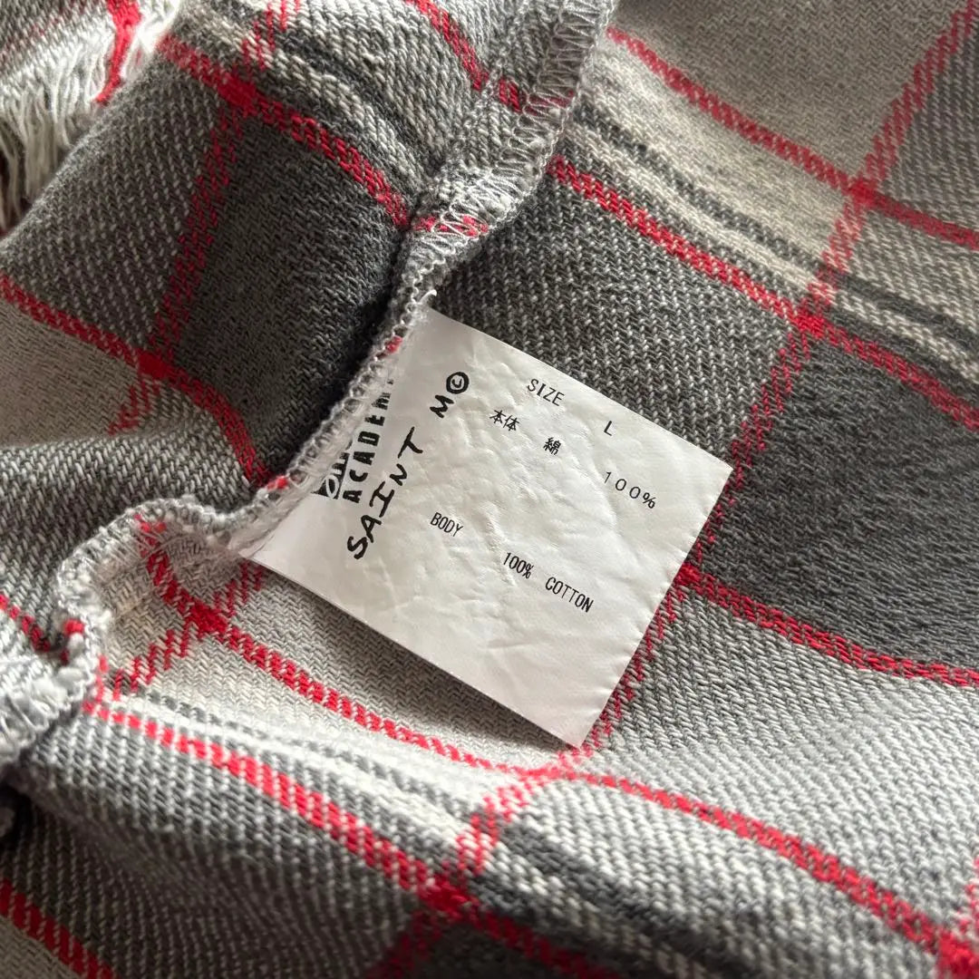 SAINTMICHAEL x SHERMERACADEMY flannel shirt size L