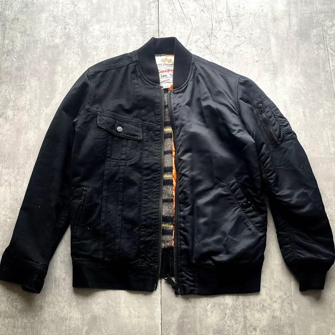 ALPHA×LEE MA-1 denim flight jacket y2k