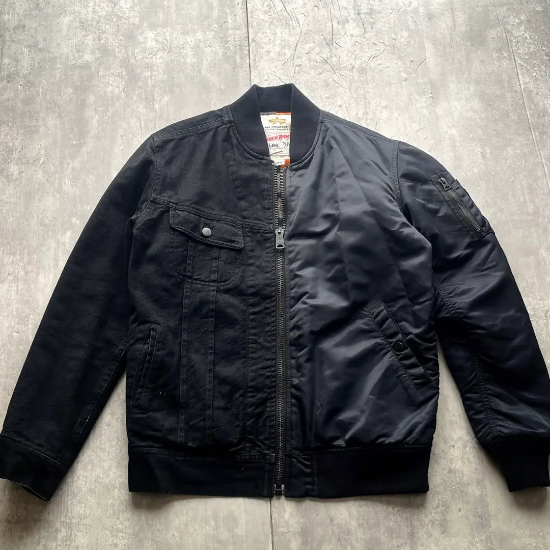 ALPHA×LEE MA-1 denim flight jacket y2k