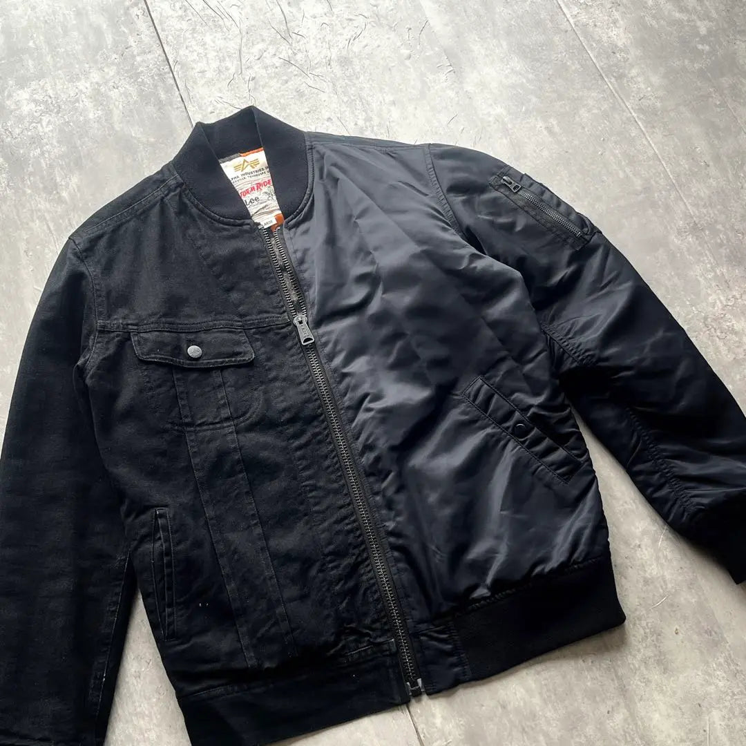 ALPHA×LEE MA-1 denim flight jacket y2k