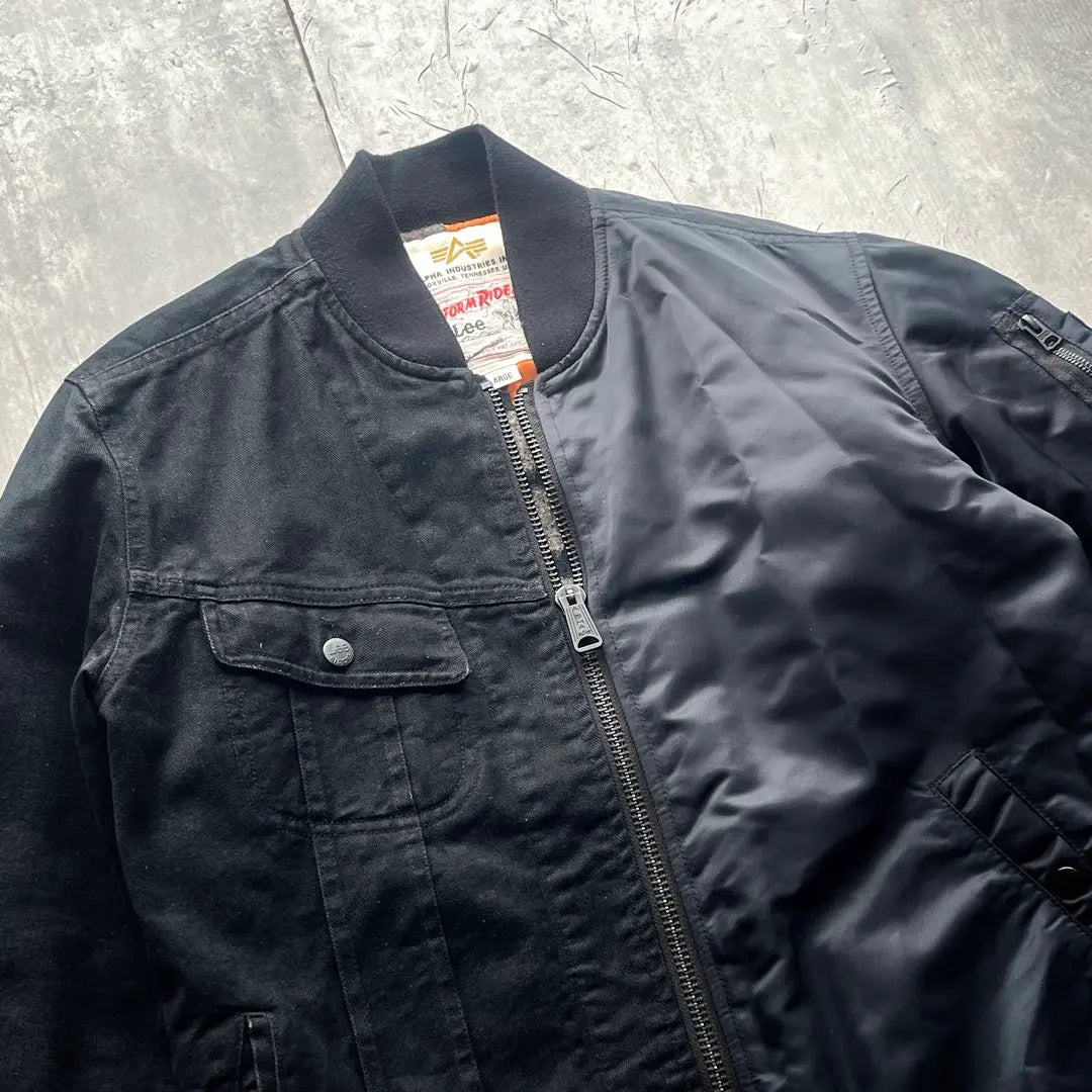 ALPHA×LEE MA-1 denim flight jacket y2k