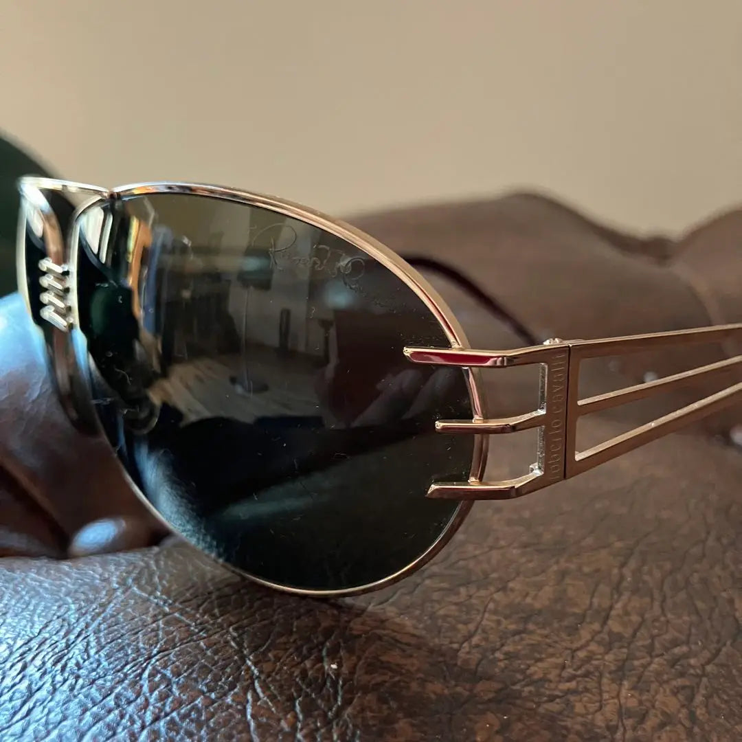 [Unused] Roberto Cavalli Teardrop Sunglasses, Gold/Black