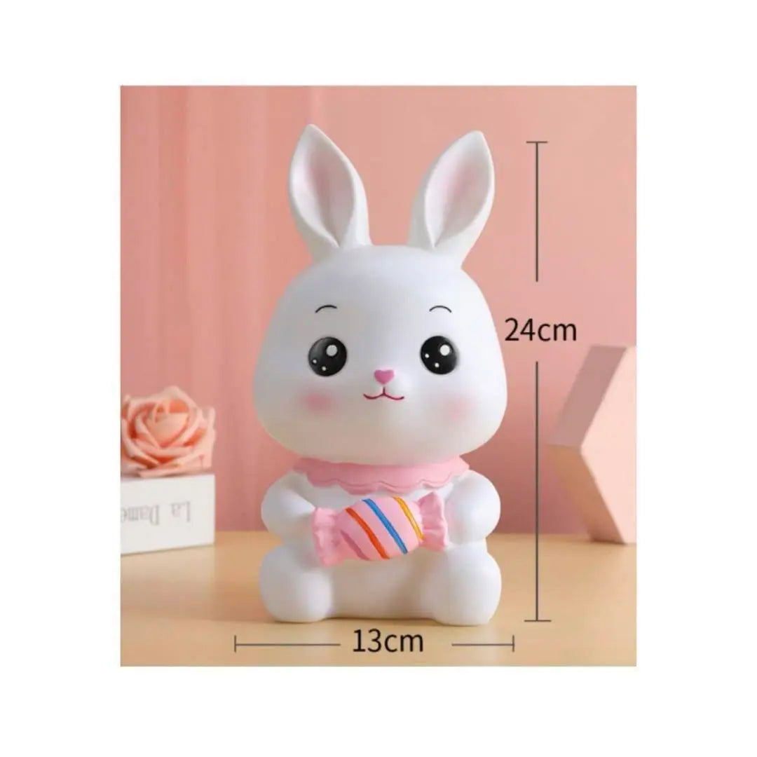 Figurine, piggy bank, rabbit, rabbit, girl, boy, present, birthday celebration