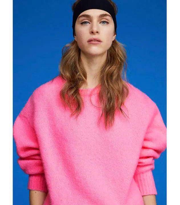 New ☆ ZARA round neck knit sweater Pink | 新品☆ZARA ラウンドネック ニットセーター ピンク