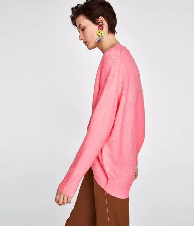 New ☆ ZARA round neck knit sweater Pink | 新品☆ZARA ラウンドネック ニットセーター ピンク