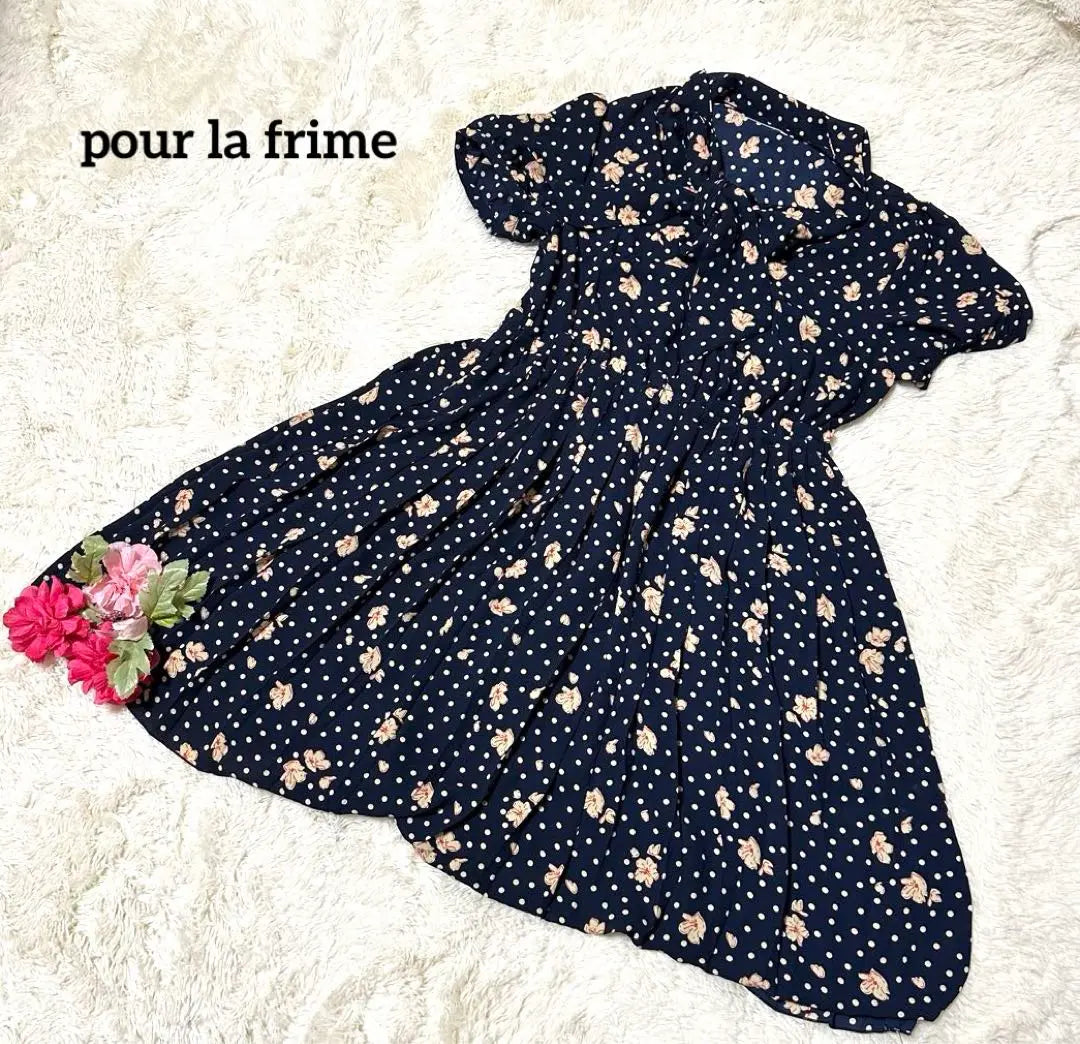 pour la frime pulla freem floral pattern all-over dress adult girl | pour la frime プーラフリーム 花柄 総柄 ワンピース 大人女子