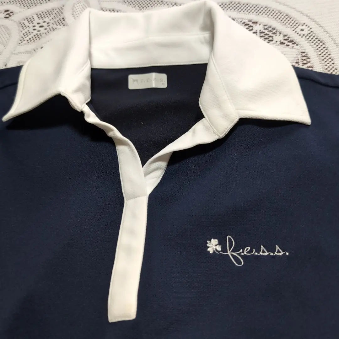 ASICS Almos Ladies Short Sleeve Polo Shirt Golf Shirt M Size Navy | アシックスアルモス　レディース　半袖ポロシャツ　ゴルフシャツ　Ｍサイズ　ネイビー