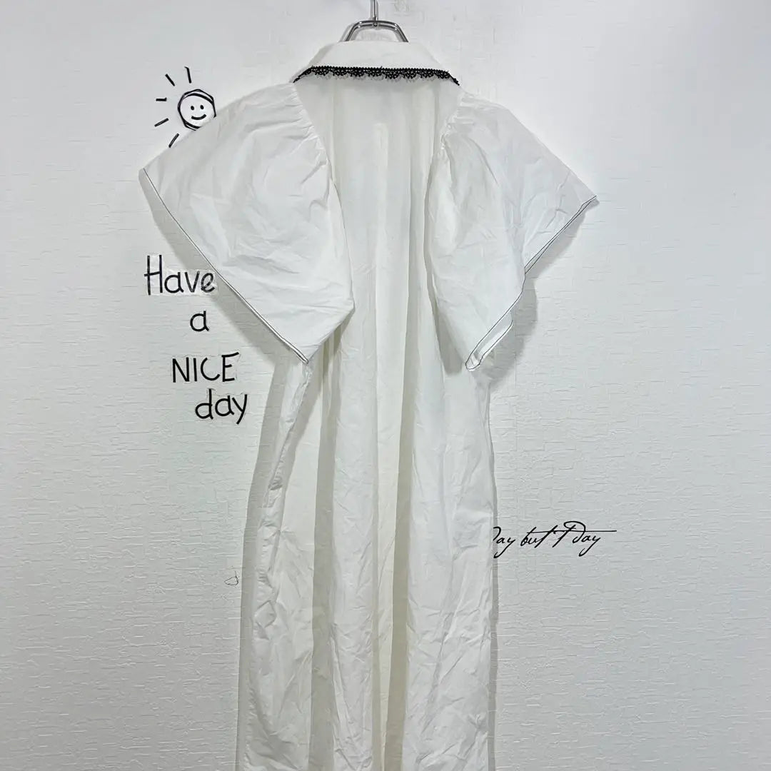 Zara Shirt Dress (M equivalent) Butterfly Sleeve Big Color White