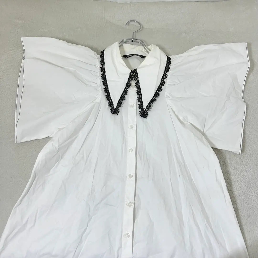 Vestido camisero Zara (equivalente a M) Manga mariposa Color blanco grande