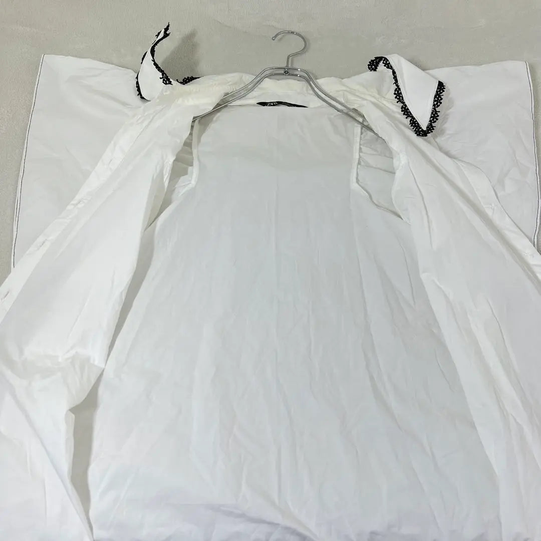 Zara Shirt Dress (M equivalent) Butterfly Sleeve Big Color White