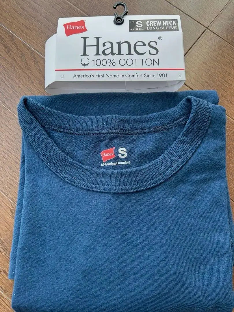 HANES Haines 100% S Crew Neck Long Sleeve T -shirt Long T -shirt