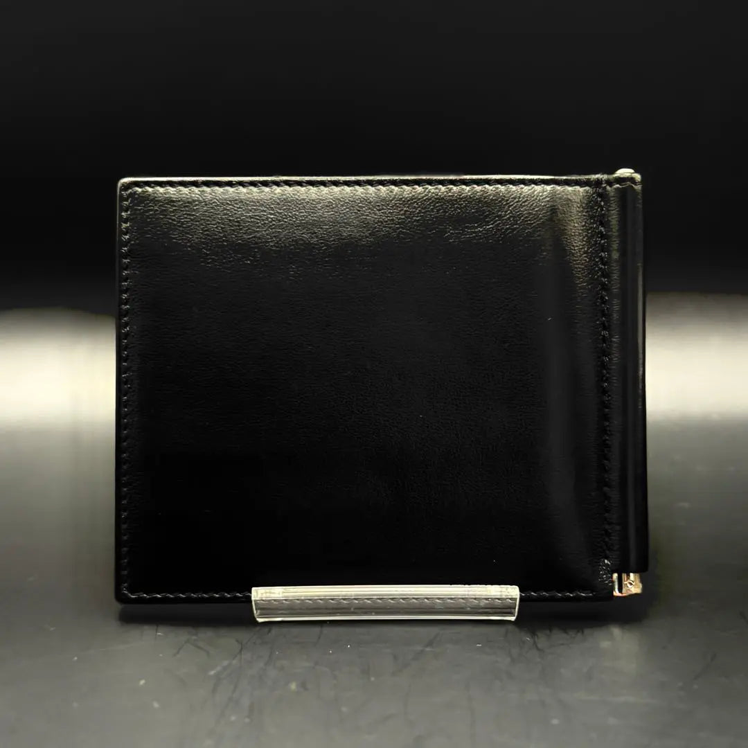 [Extremely beautiful] GIVENCY wallet Money Clip Black Bi -fold Mini Wallet