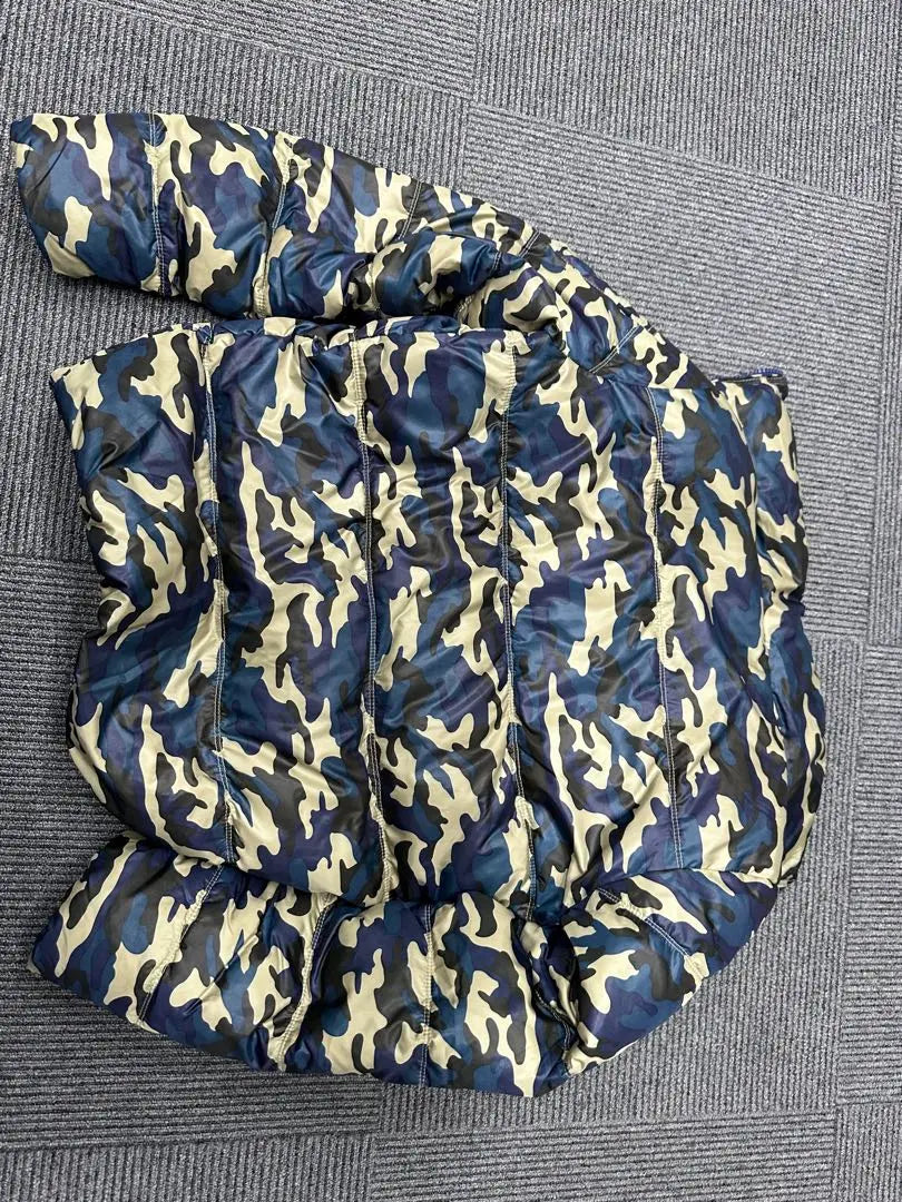 ALPHA Alpha Camouflage Pattern Blue x Beige Down Jacket S Size | ALPHA アルファ　カモフラ柄 ブルー×ベージュ　ダウンジャケット　Sサイズ