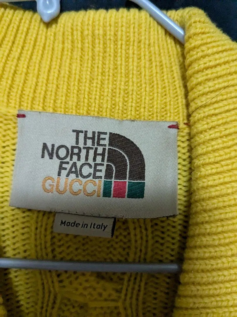 Gucci x North Face 22SS logo embroidered half zip knit