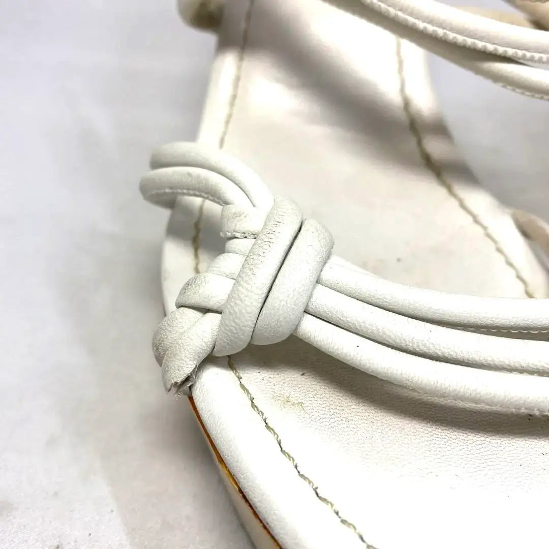 LOEWE Size notation "37" 23.5cm White leather sandals